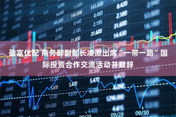 盈富优配 商务部副部长凌激出席“一带一路”国际投资合作交流活动并致辞