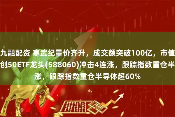 九融配资 寒武纪量价齐升，成交额突破100亿，市值创新高！科创50ETF龙头(588060)冲击4连涨，跟踪指数重仓半导体超60%